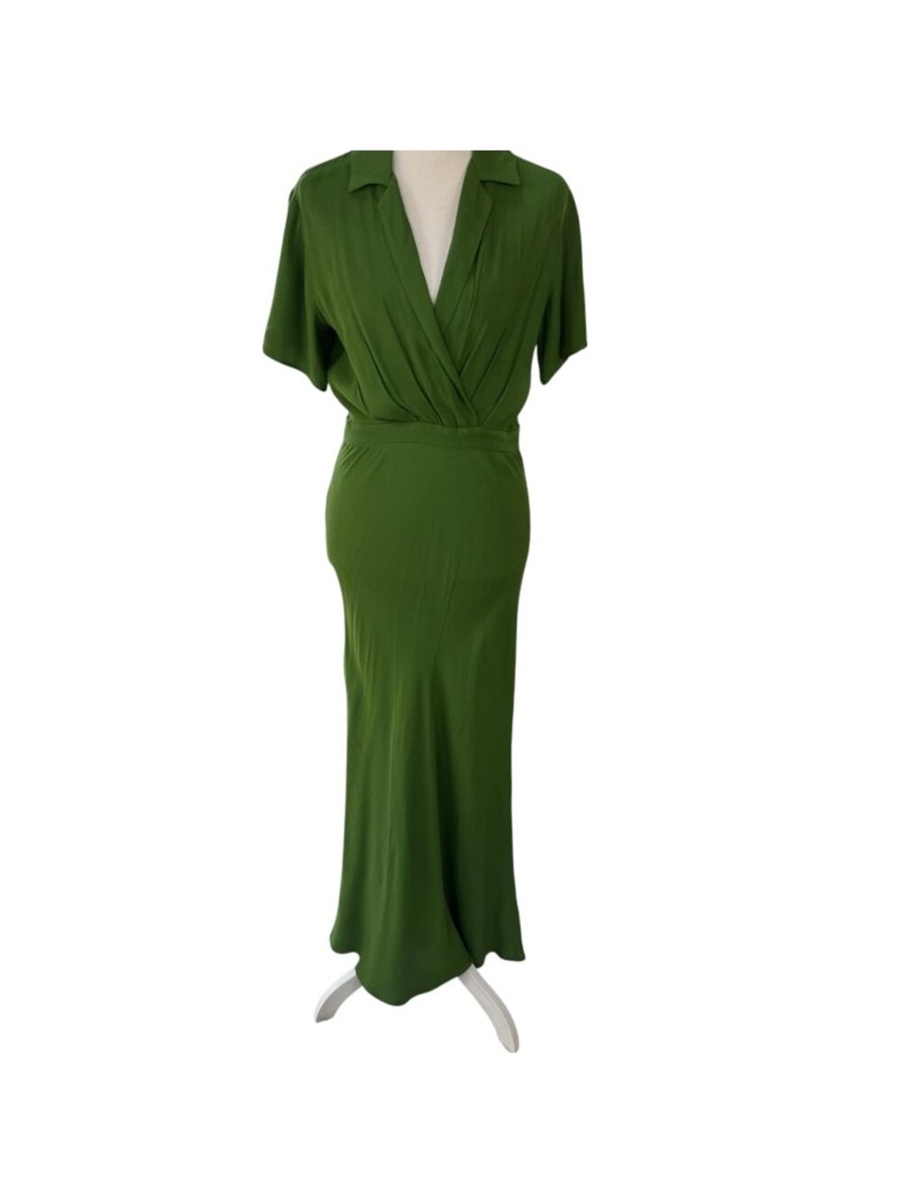 Reformation Danika Cross Front Maxi Dress Kelly Green Size XS